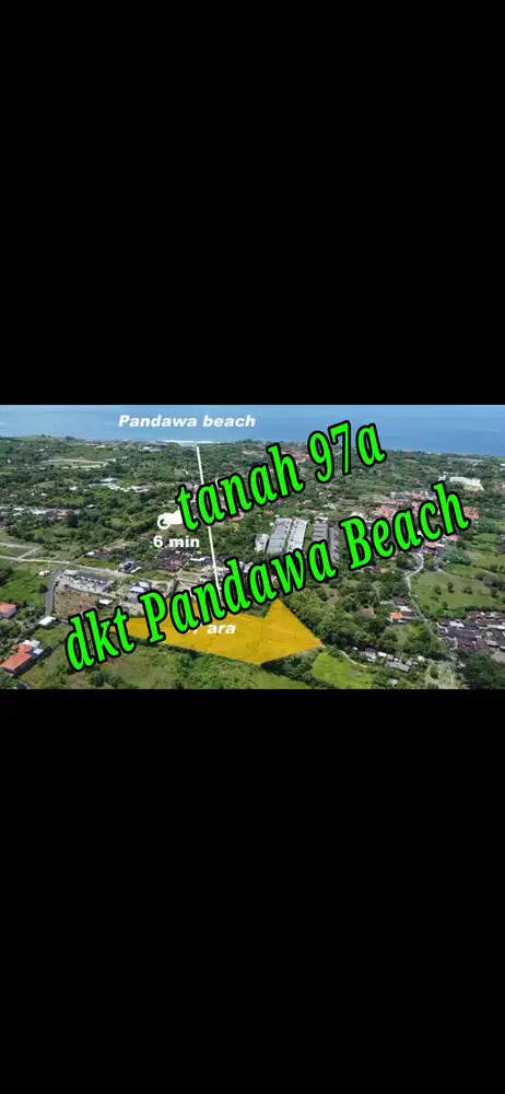 Dijual Tanah 97a di dekat Pandawa Beach Pecatu Bali