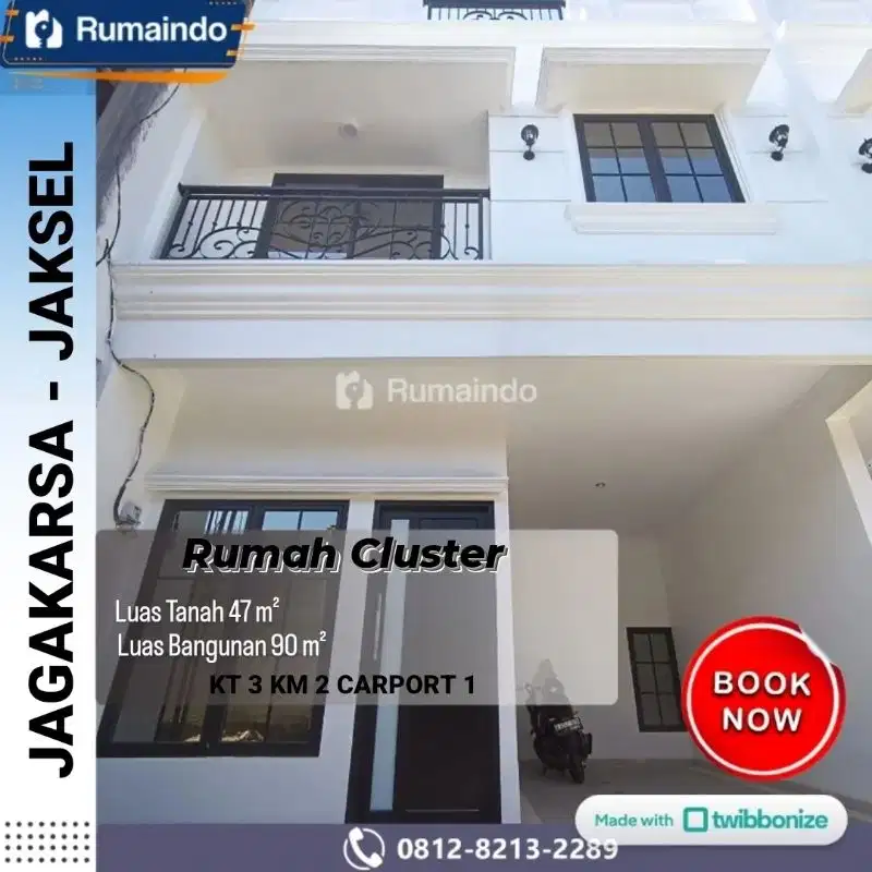 Dijual Rumah Cluster Ada Rooftop di Jagakarsa Jakarta Selatan
