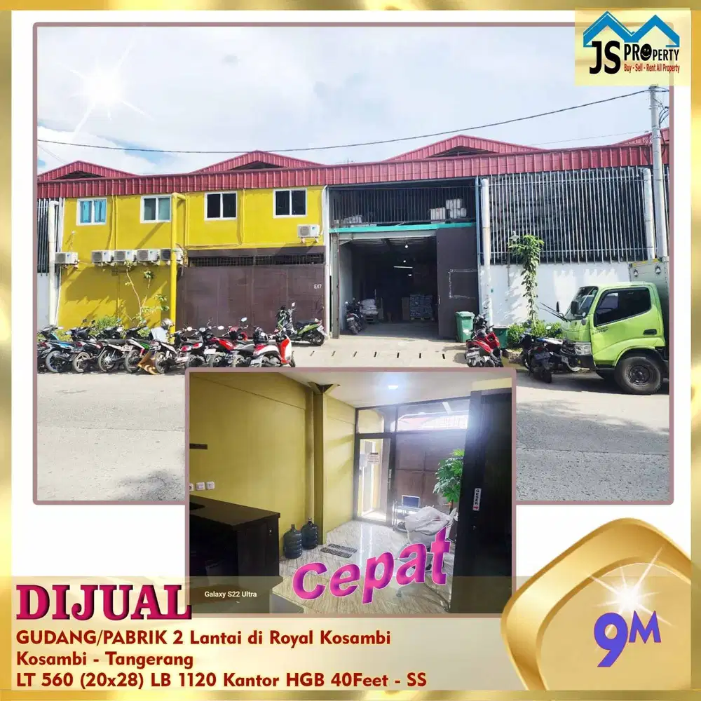 DIJUAL MURAH GUDANG ATAU PABRIK  20 X 28 DI ROYAL KOSAMBI TANGERANG