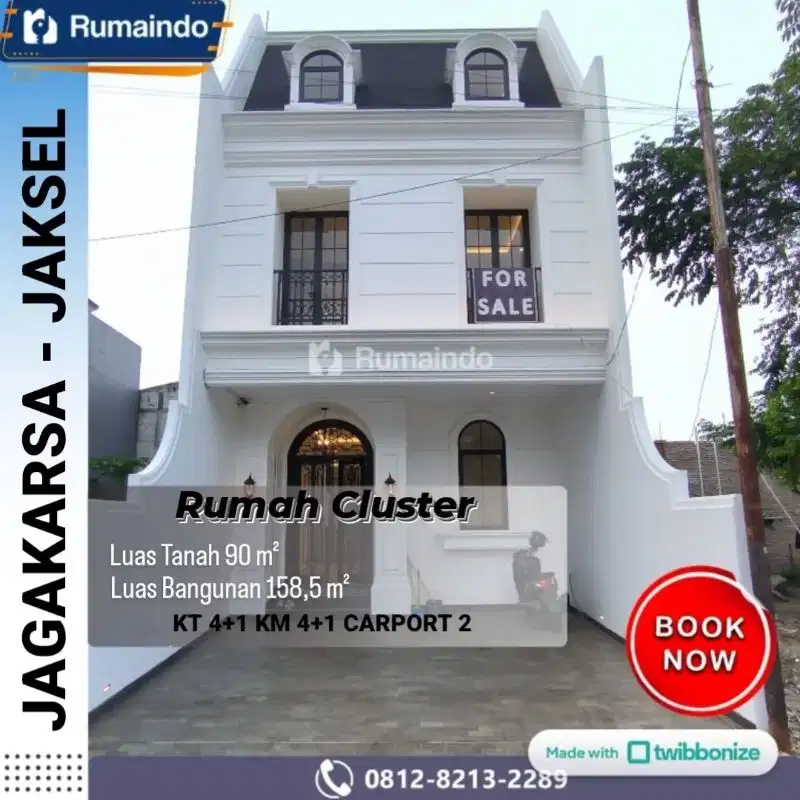 Dijual Rumah Cluster American Classic di Jagakarsa Jakarta Selatan
