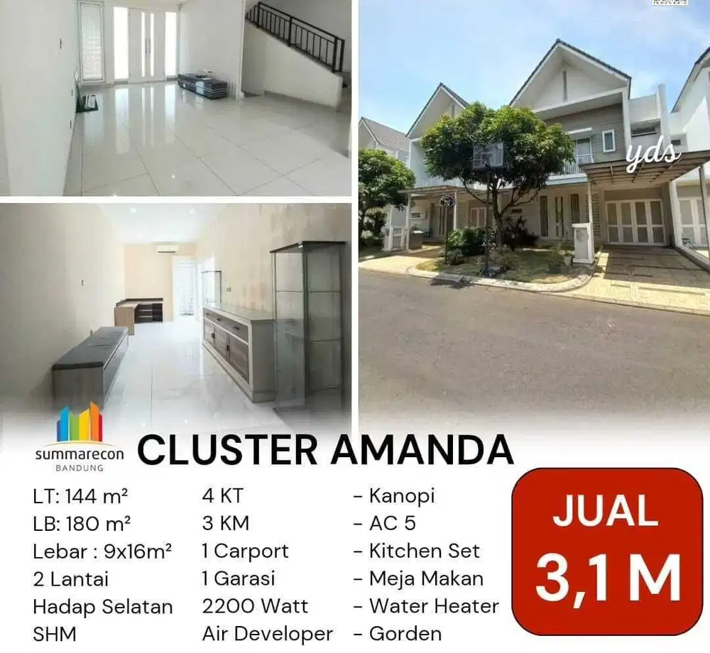 Termurah! Rumah cluster Amanda di summarecon Bandung