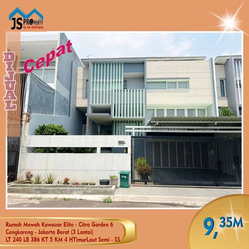 DIJUAL MURAH DAN CEPAT RUMAH MEWAH CITRA GARDEN CITY 6 12 X 20 JAKARTA BARAT