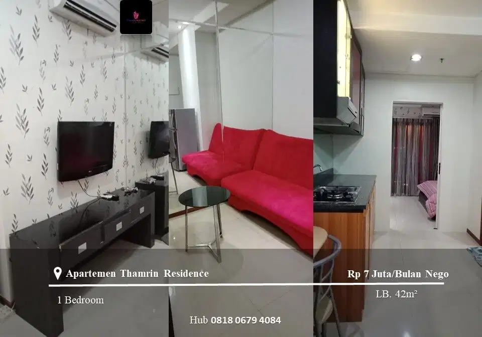 Sewa Apartemen Thamrin Residence High Floor 1BR Full Furnished Tower A