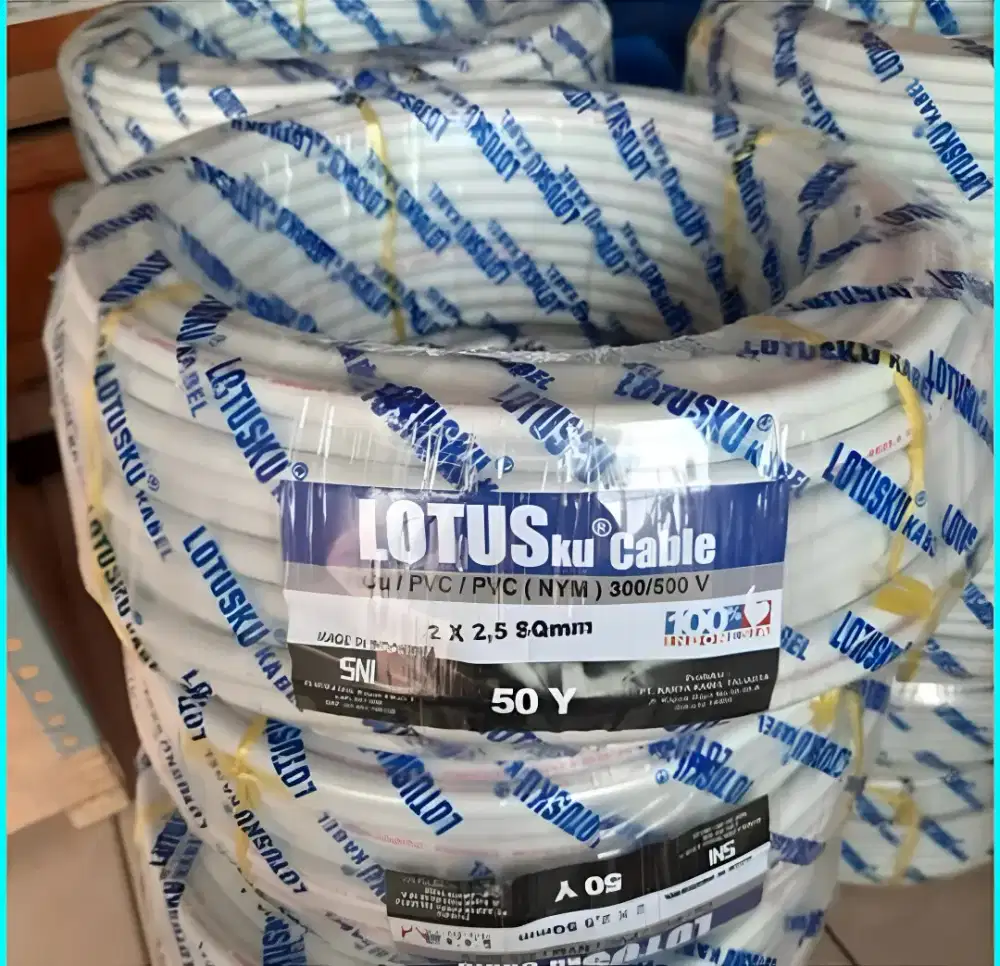 Kabel listrik NYM LOTUSku 2x2.5 50 Yard SNI - LMK