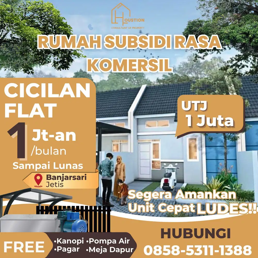RUMAH SUBSIDI CICILAN FLAT SAMPAI LUNAS MOJOKERTO