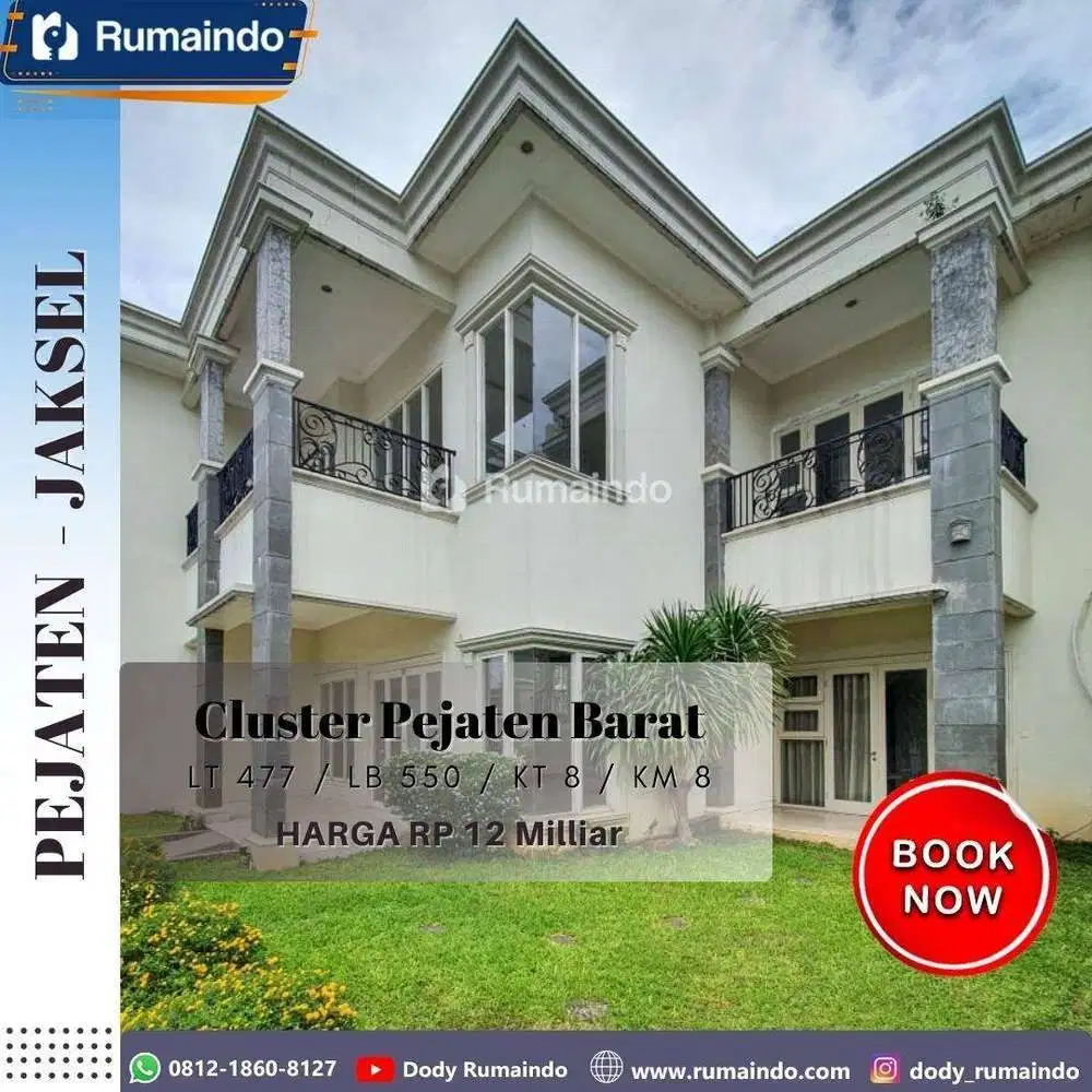 Dijual Rumah Ada Kolam Renang di Pejaten Barat Jakarta Selatan