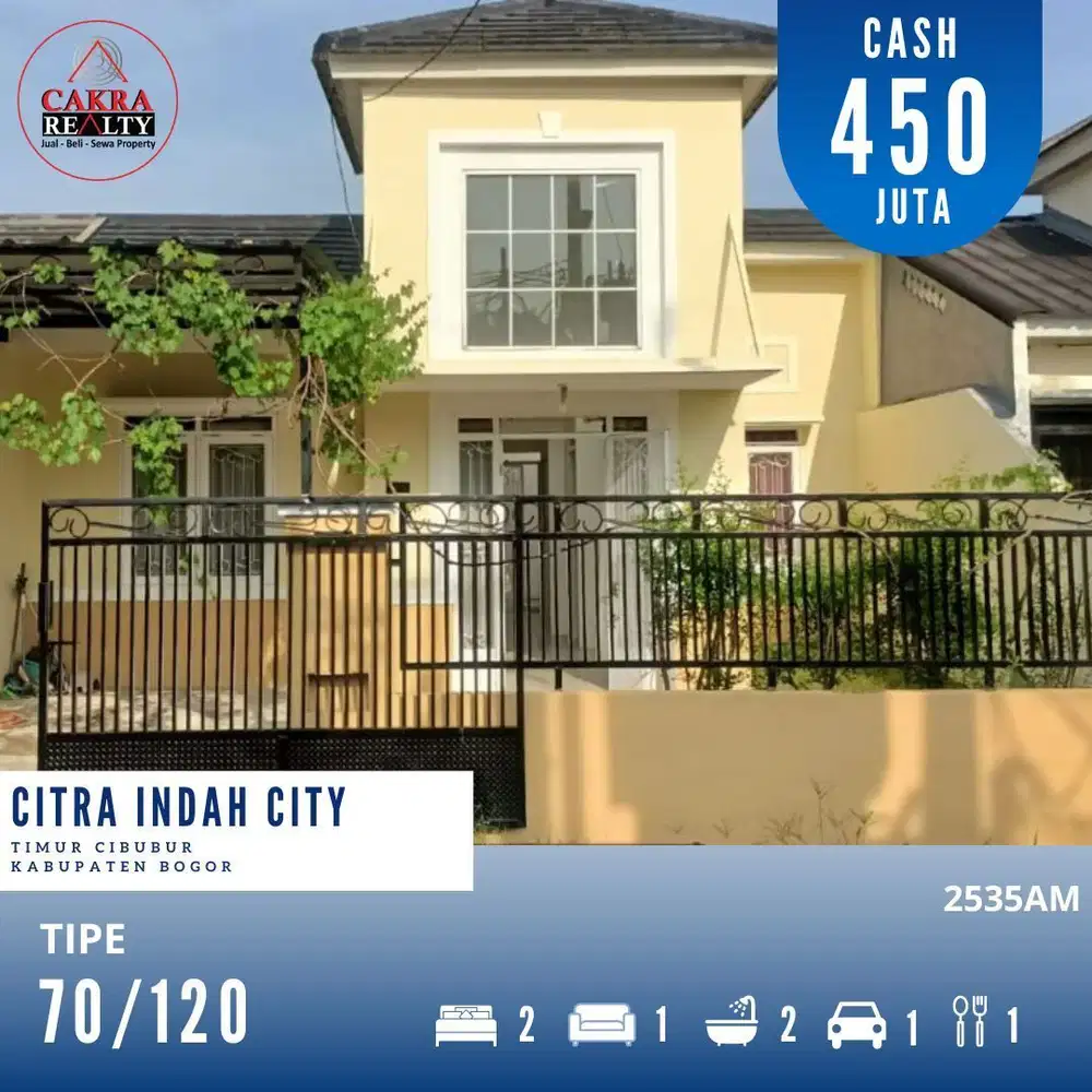 Dijual rumah dicitra indah posisi diboulevard dalam cluster siap huni