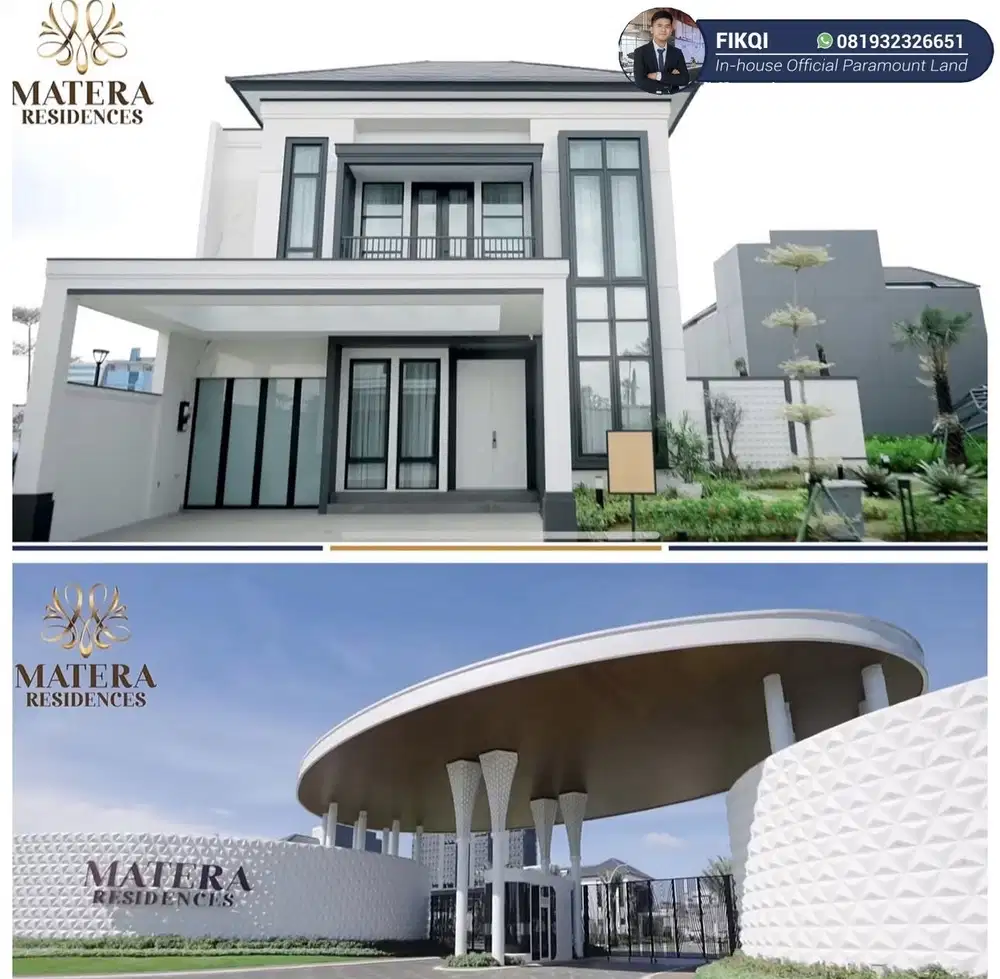 Rumah Termewah Matera Residences hanya 1 Unit Serah Terima 12 Bulan