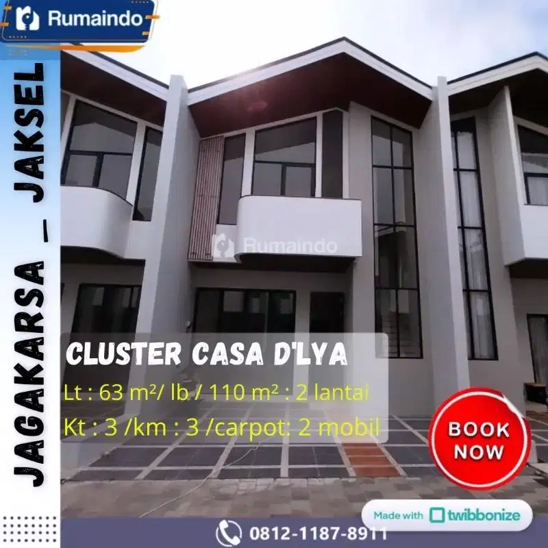 Dijual Rumah Cluster CASA D'LYA Jagakarsa Jakarta Selatan