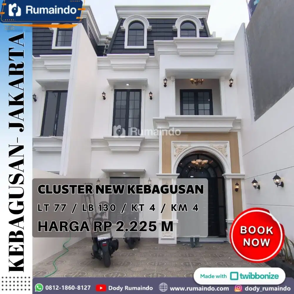 Dijual Rumah Cluster Ada Kolam Renang di Kebagusan Jakarta Selatan