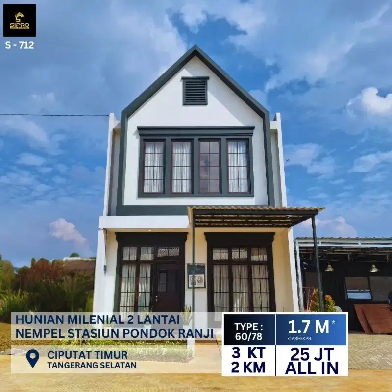 Rumah American Classic Fasilitas Terlengkap dkt Stasiun Pondok Ranji