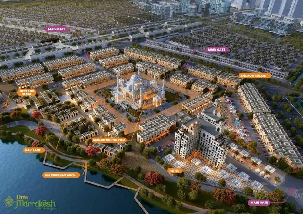 Dijual Rukan LITTLE MARRAKESH DISTRIK HALAL PERTAMA di pik2 cicil 60x