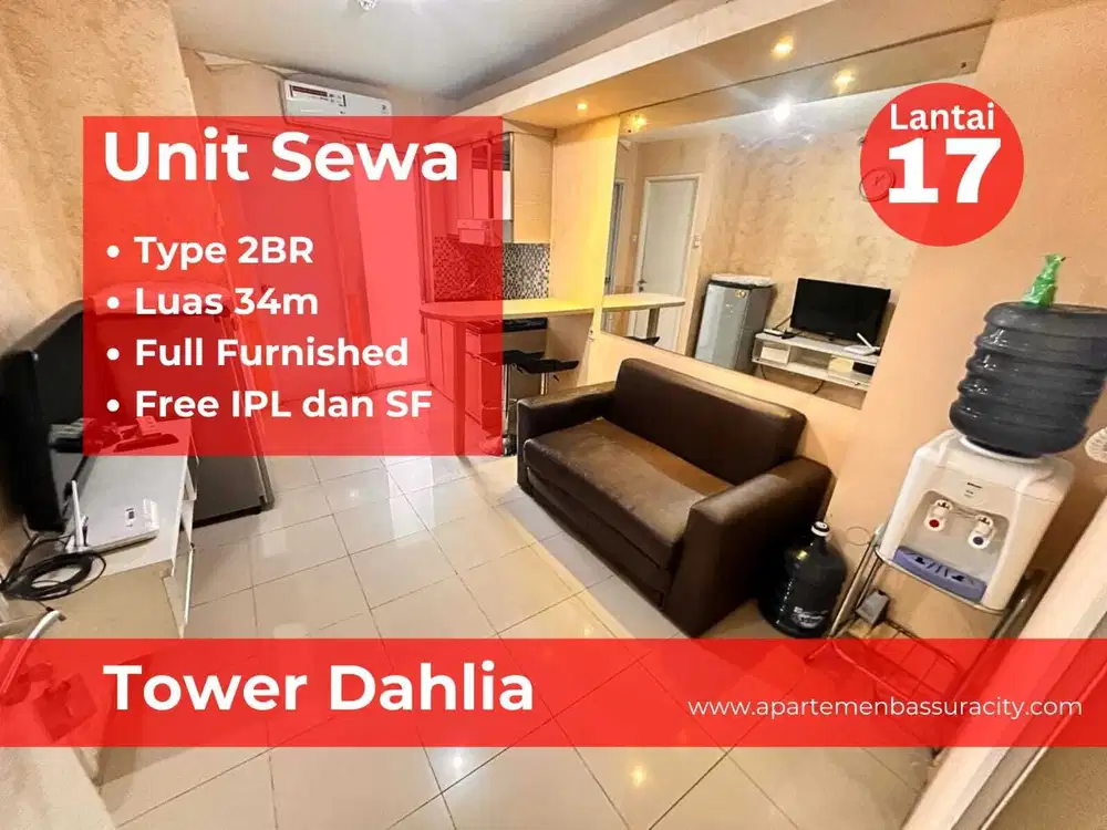 Sewa tahunan 2BR furnished apartments Bassura City  tower Dahlia