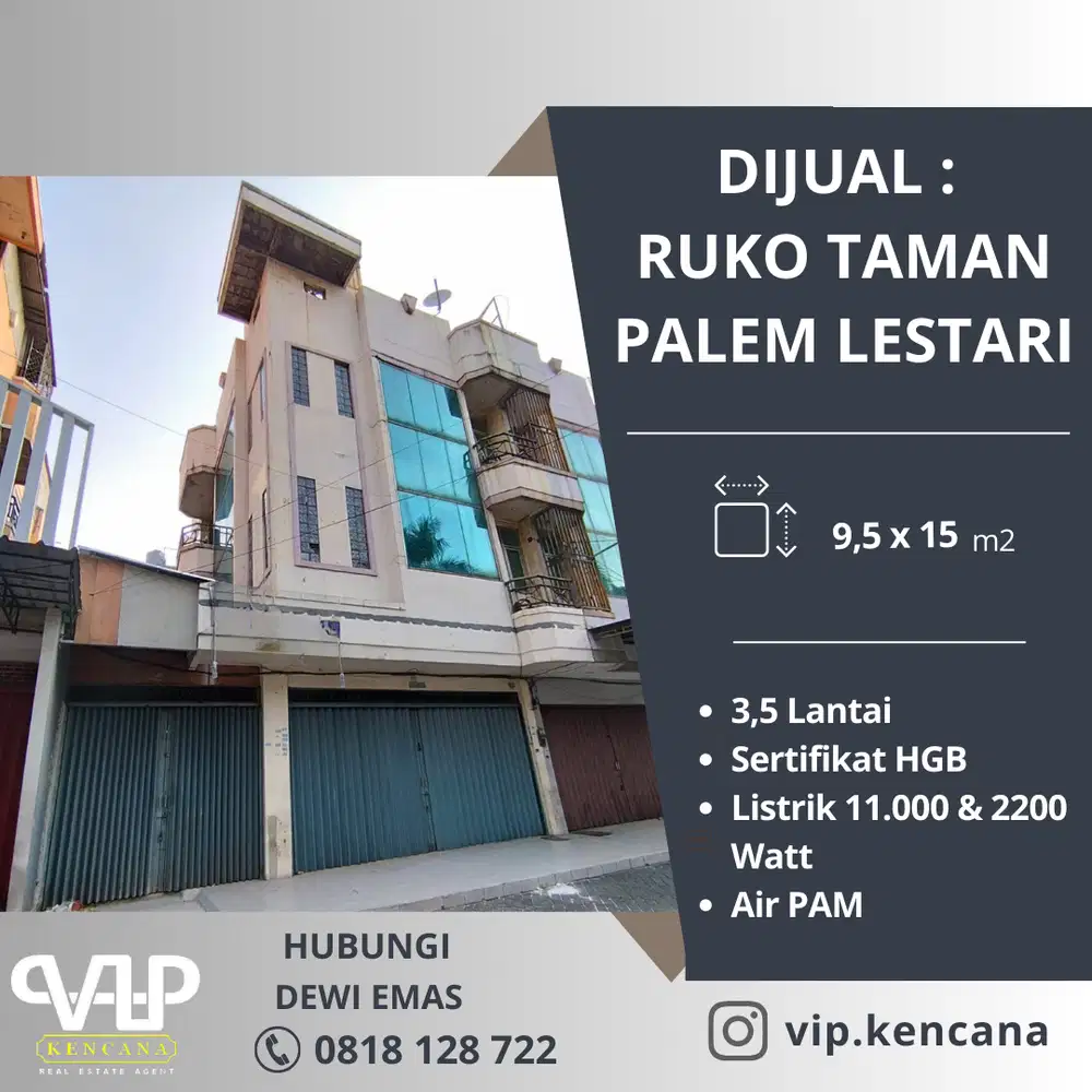 DIJUAL : Ruko di Taman Palem Lestari, Jakarta Barat