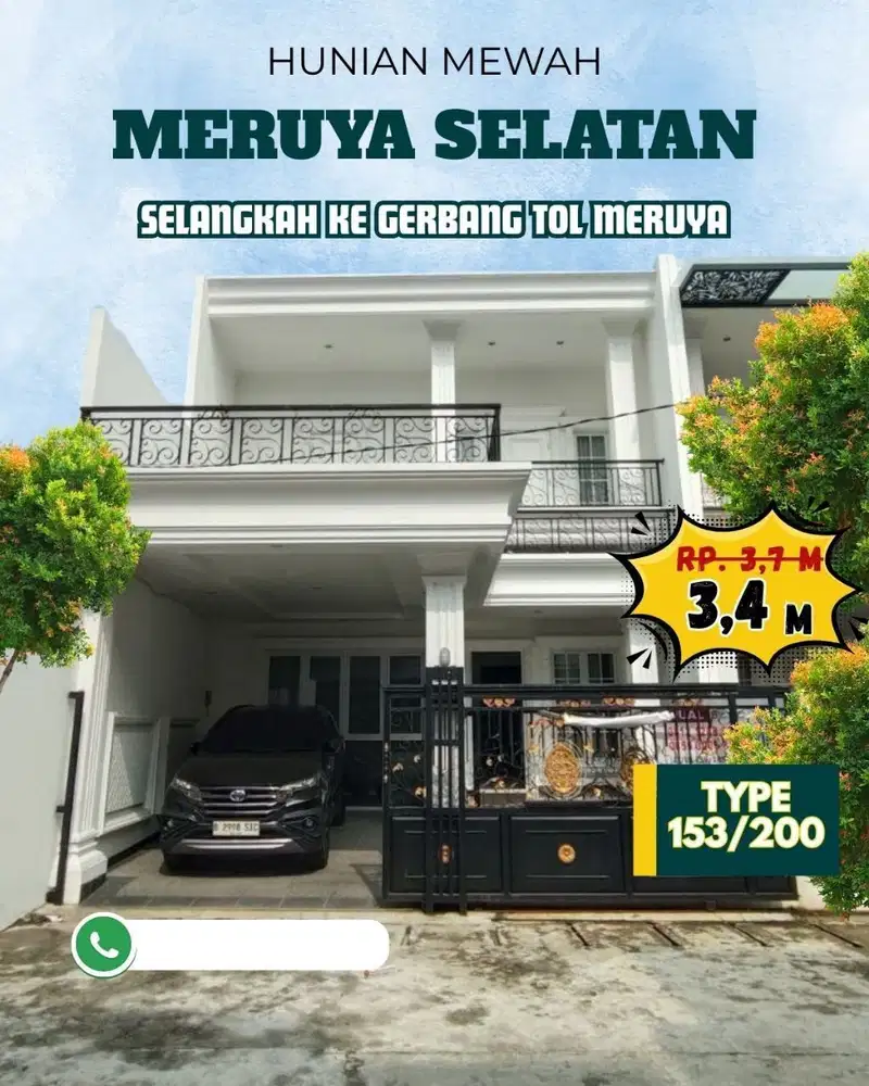 443.Rumah Mewah Classic Modern Siap Huni Selangkah Gerbang Tol Meruya