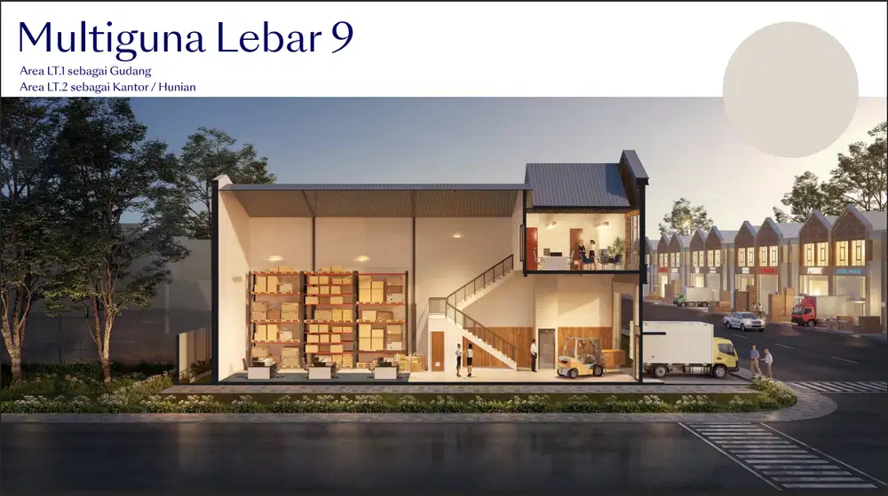 Gudang Modern Multifungsi 2 Lantai Bizpark di PIK 2