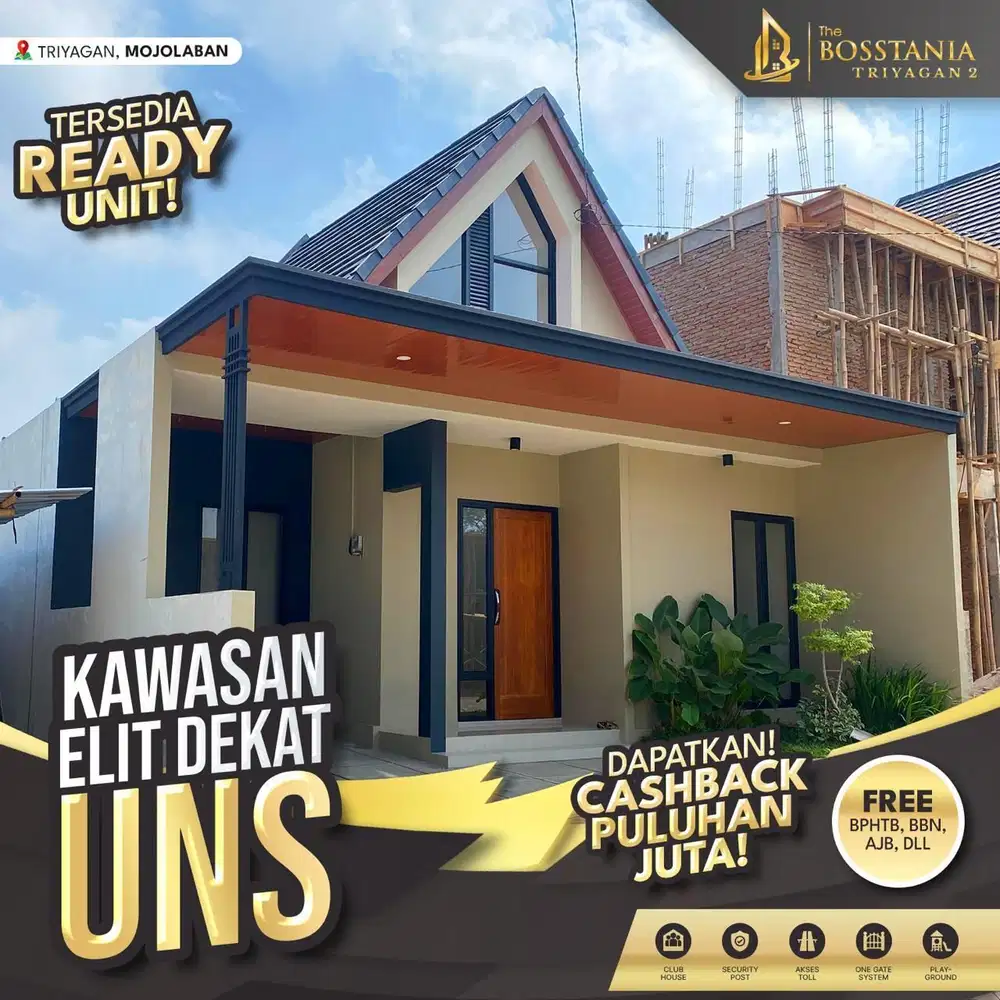 Rumah Cantik 1 Lantai Full Fasilitas, Dekat UNS, Cashback Puluhan Juta