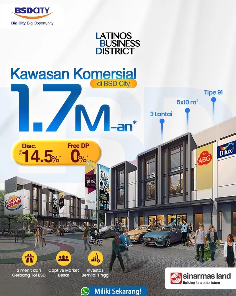 RUKO 3 Lantai Latinos Business District Boutique SOHO BSD CITY