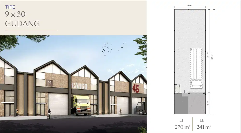 Gudang Modern multifungsi Bizpark di PIK 2