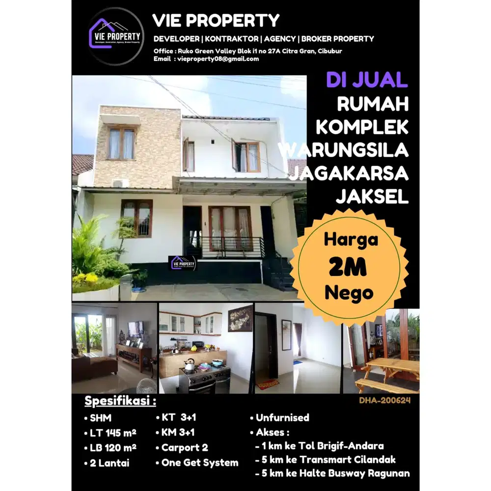 JUAL CEPAT Rumah Jagakarsa Griya Delima Siap Huni Nego