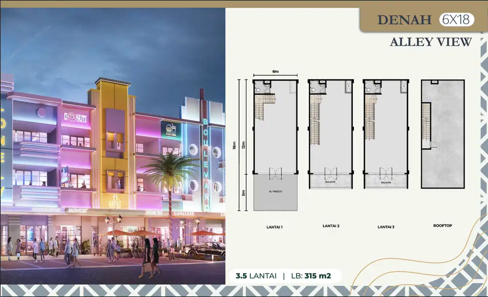 Rukan 3 Lantai Soho Miami Ocean dengan view menghadap pantai di PIK 2