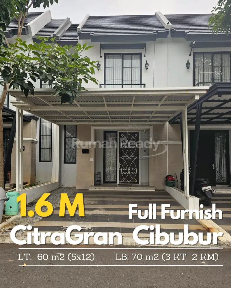 Rumah Full furnish siap huni di cluster depan Citragran cibubur