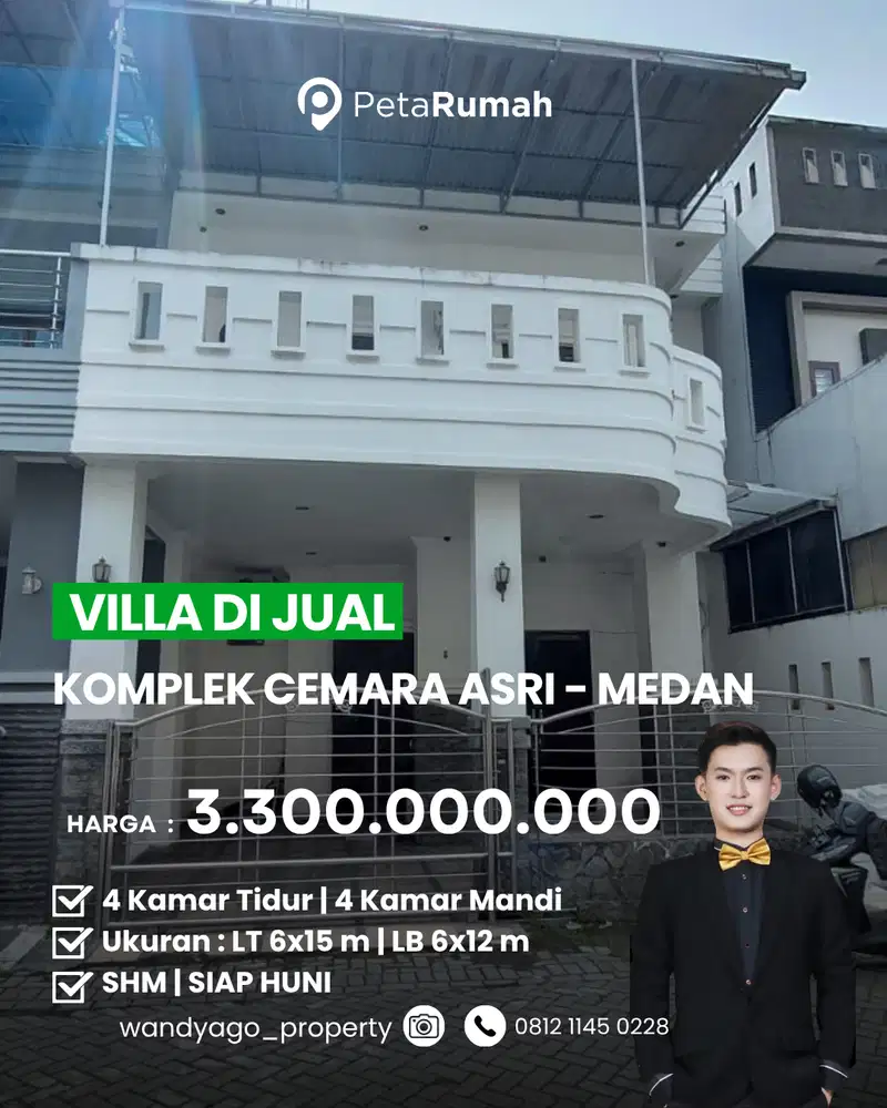 Dijual Villa Full Furnished di Cemara Asri Jl Anggur