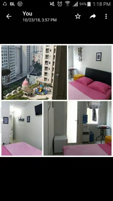 Disewakan apartemen Medison Park Mediterania studio FF
