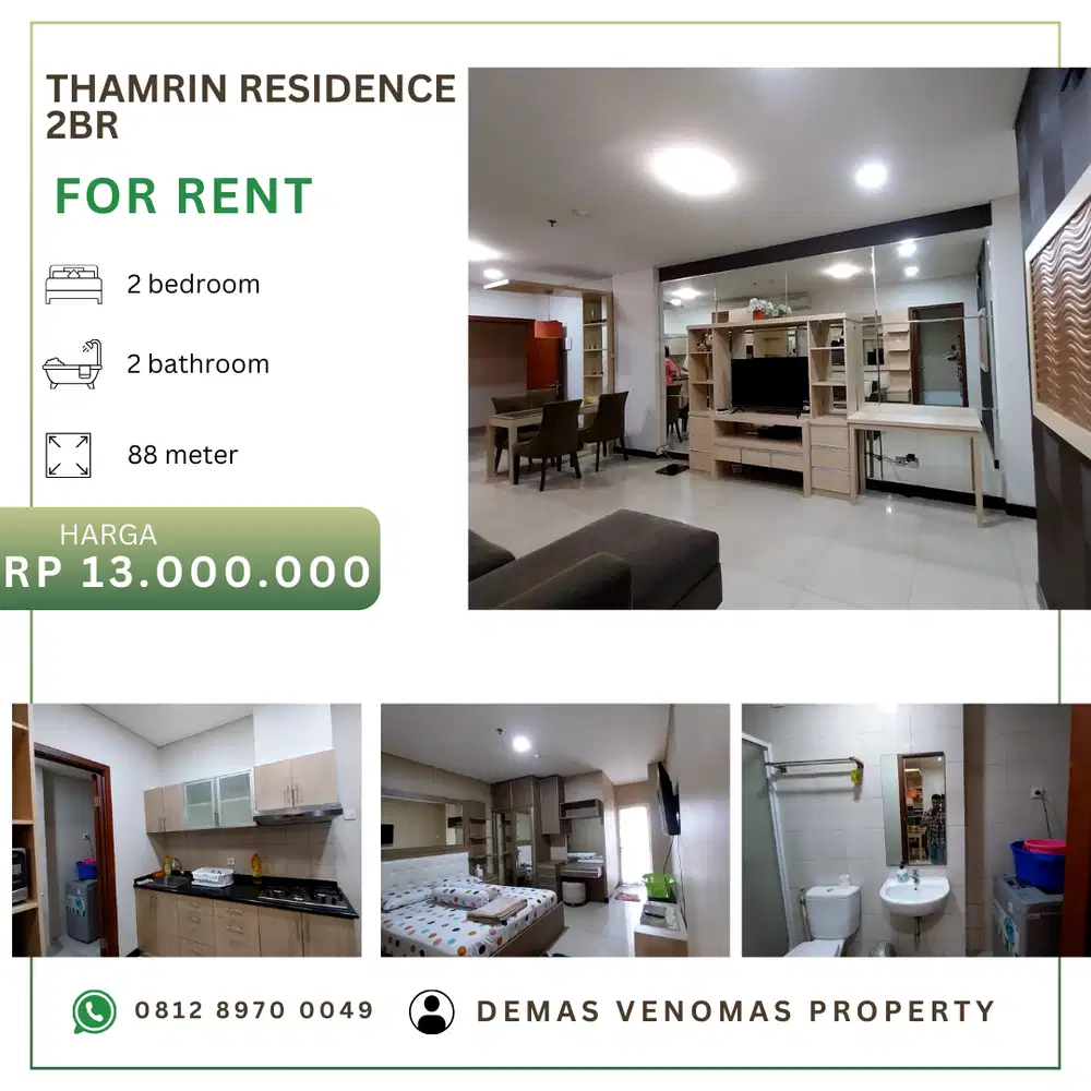 Disewakan Apartement Thamrin Residence Condo House 2BR Furnished