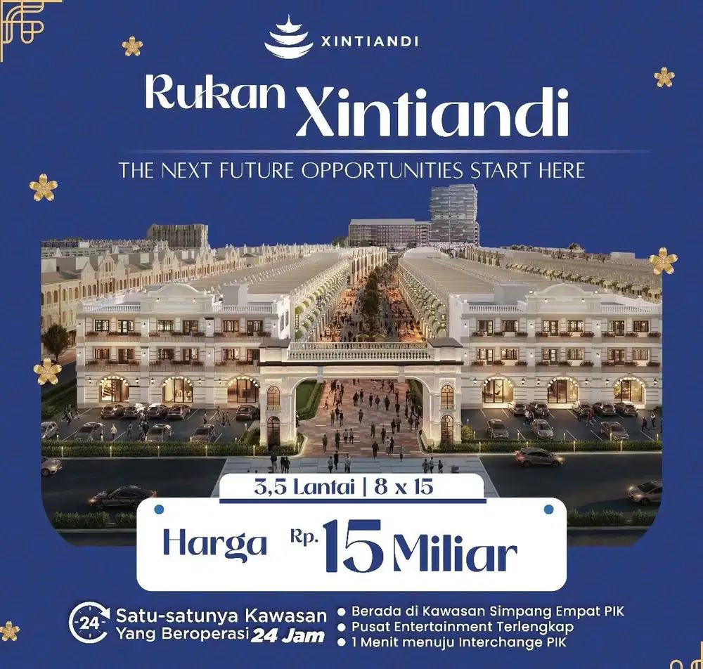 Rukan 3 Lantai Xintiandi lokasi strategis di PIK 2