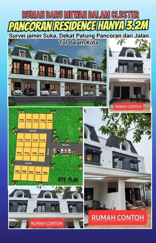 Rumah cluster baru mewah di Pancoran Tebet jaksel hny 3.2m