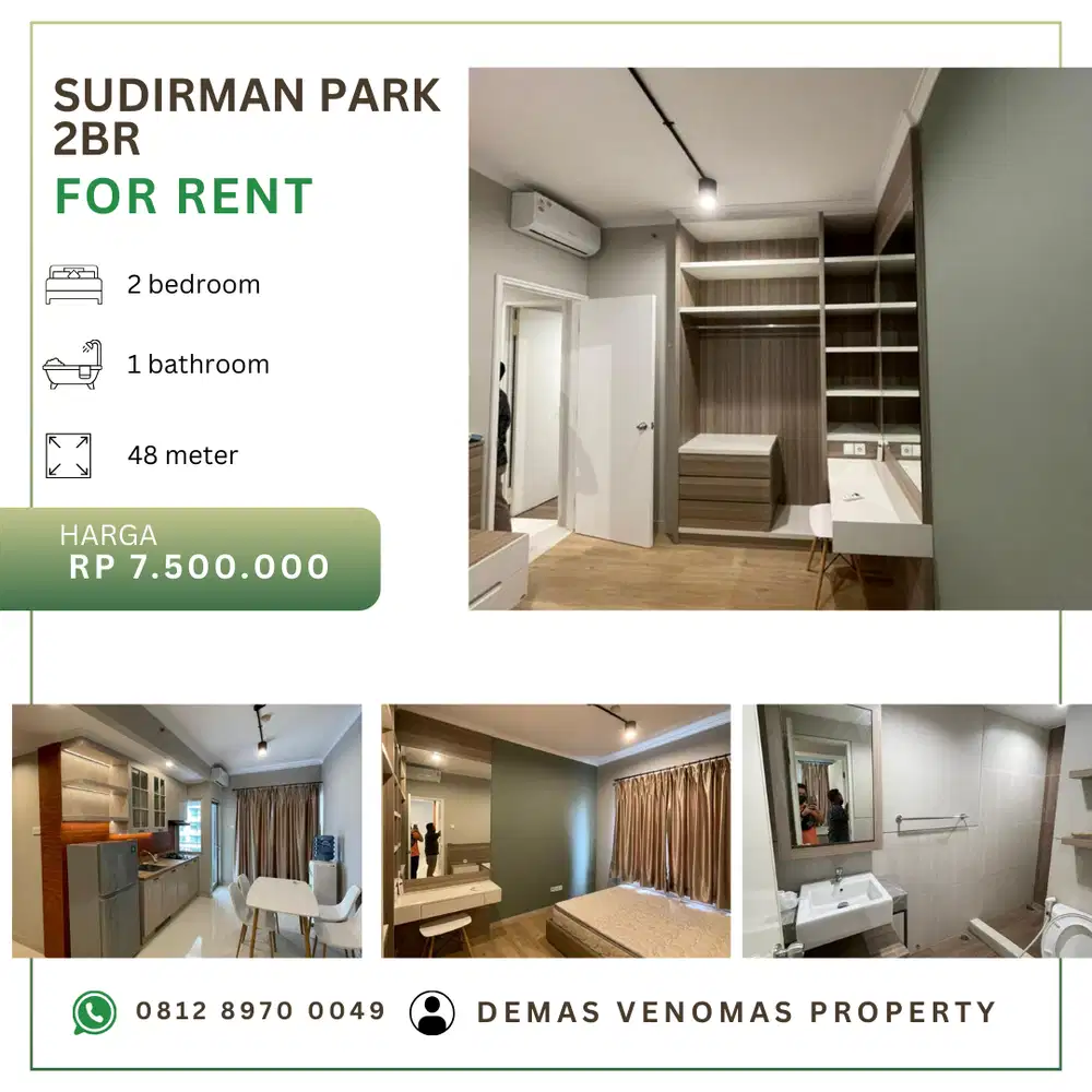 Disewakan Apartment Sudirman Park 2BR Full Furnished Lantai Tinggi
