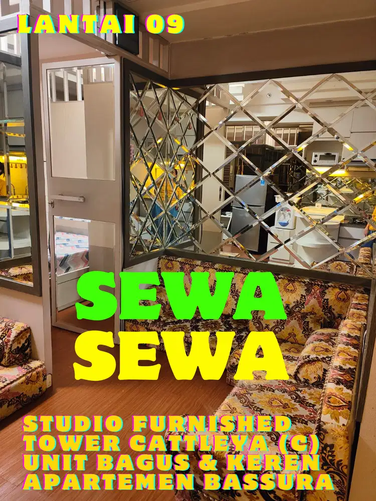SEWA STUDIO HOOK LT. 9 FURNISHED KEREN TOWER C APARTEMEN BASSURA CITY