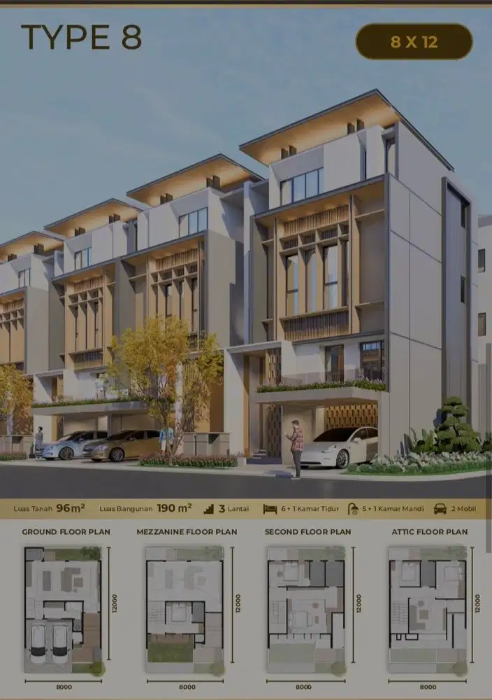 Rumah 3 Lantai Pacific Garden Puri,Type 8,Kembangan,Jakarta..