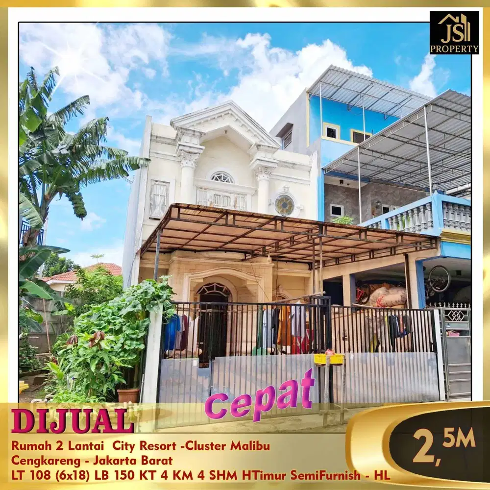 DIJUAL RUMAH MURAH CITY RESORT CLUSTER MALIBU CENGKARENG JAKARTA BARAT