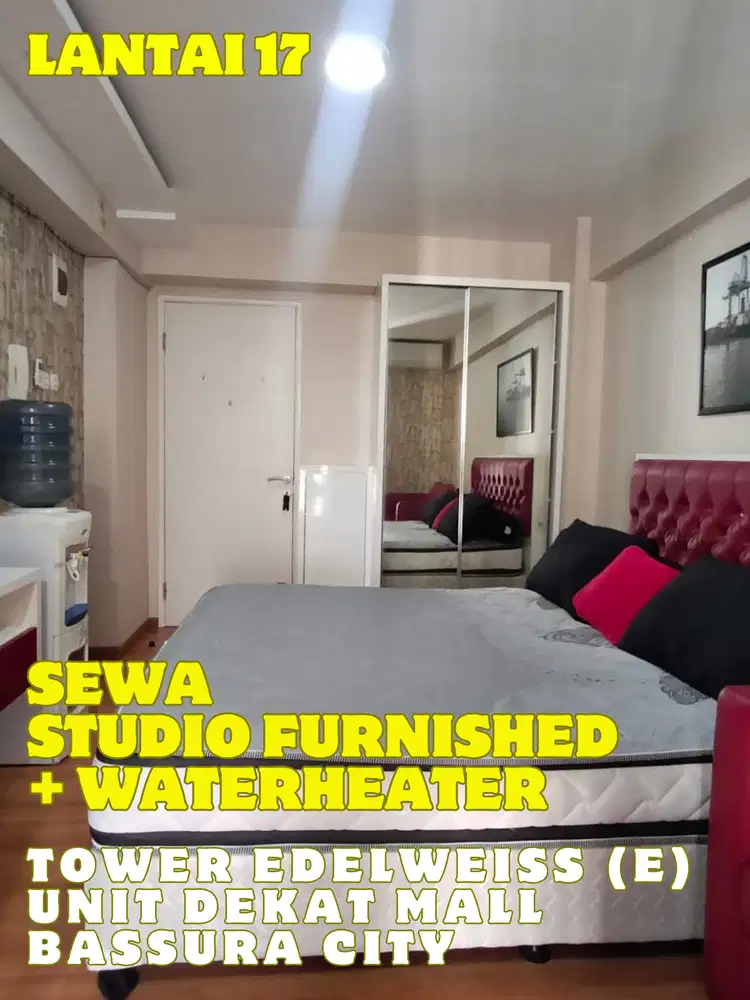 SEWA STUDIO FULL FURNISHED+WATERHEATER TOWER E APARTEMEN BASSURA CITY
