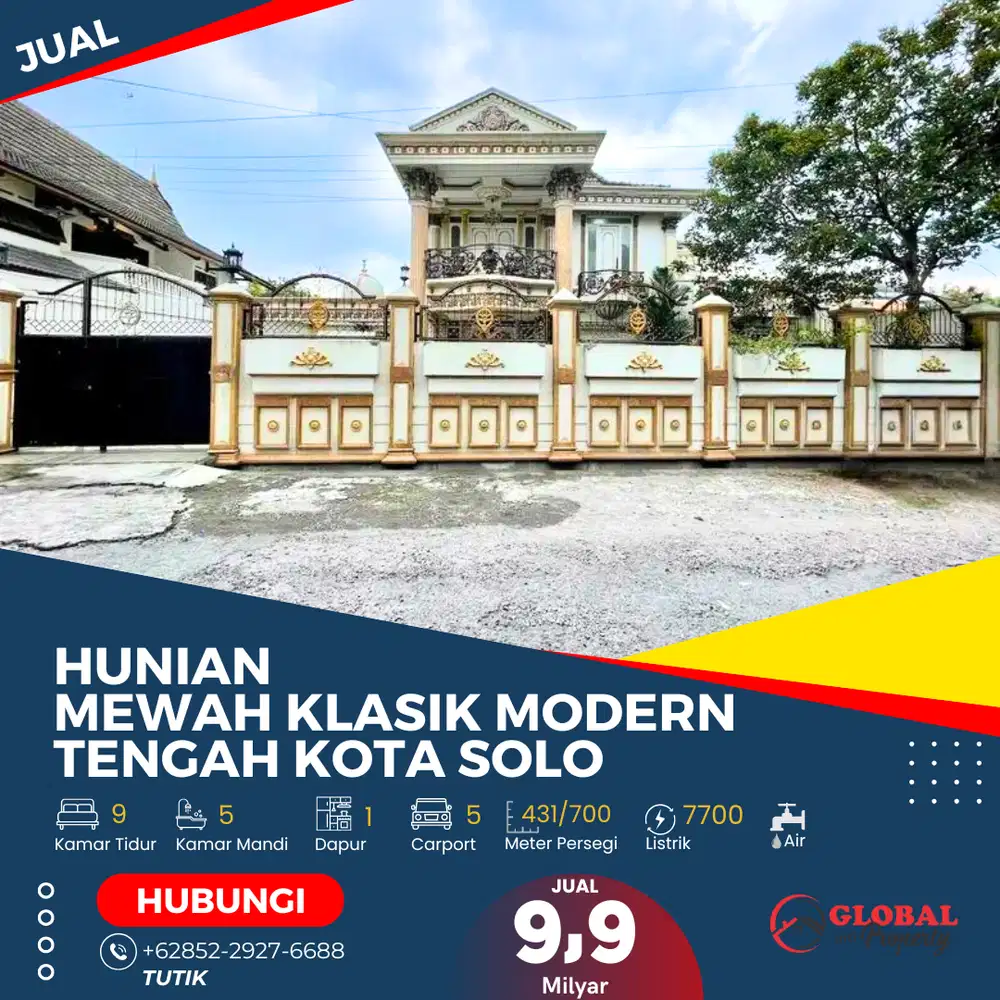 Hunian Mewah Klasik Modern Tengah Kota Solo