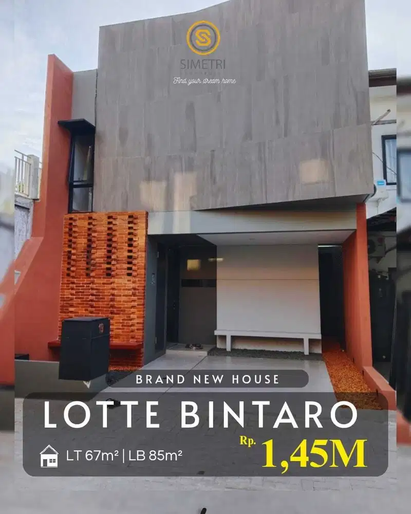 Dijual   Rumah Brand New  Desain Semi Industrial  Cluster Pondok Aren