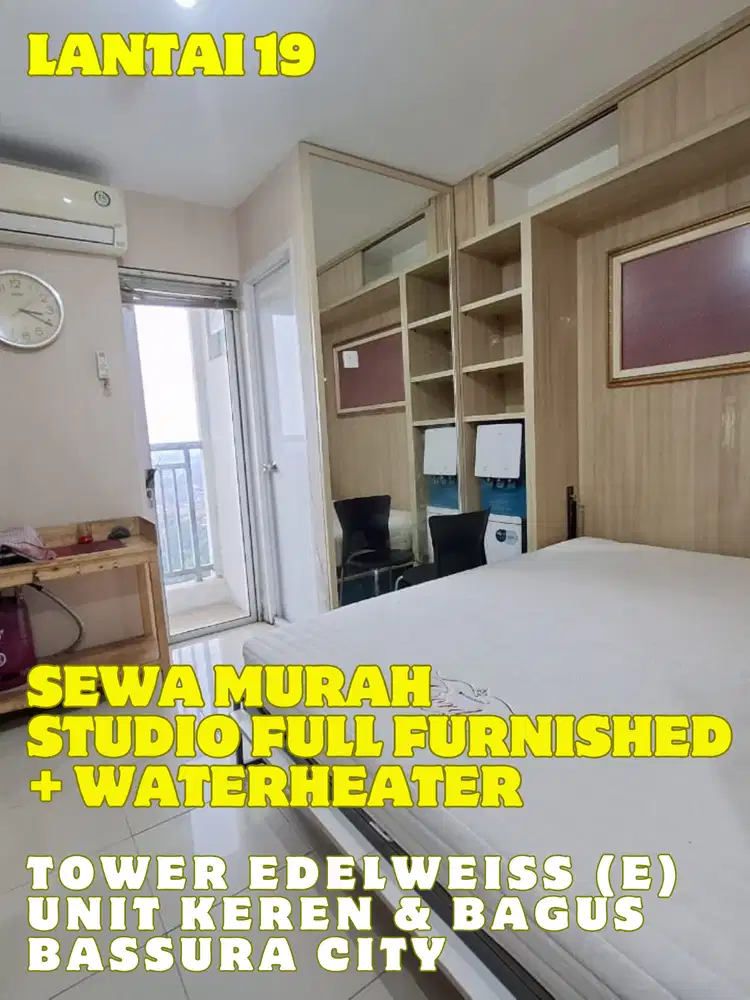 SEWA BISA BULANAN STUDIO FURNISHED+WATERHEATER TOWER E BASSURA CITY