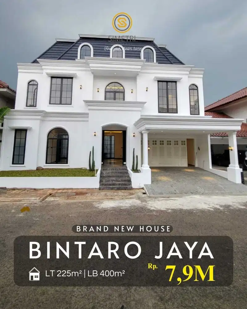 Dijual Rumah Brand New Dengan Swimming pool Desain American Classi