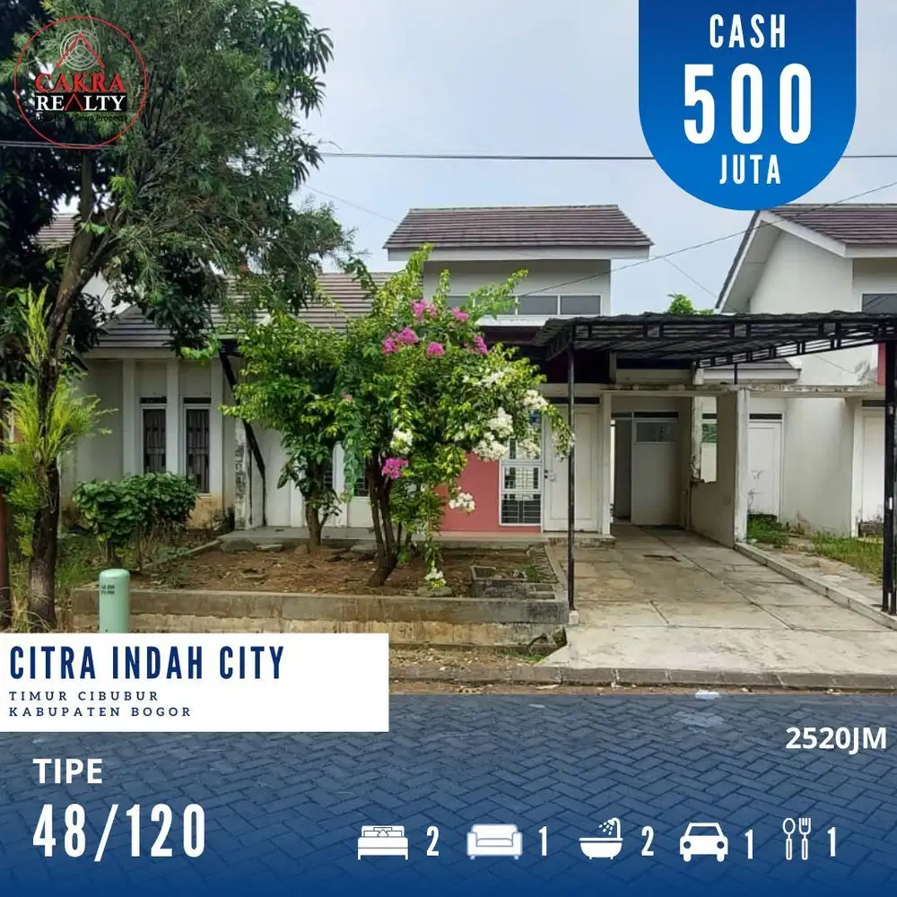 Dijual rumah dicitra indah city cluster semi real estate siap huni