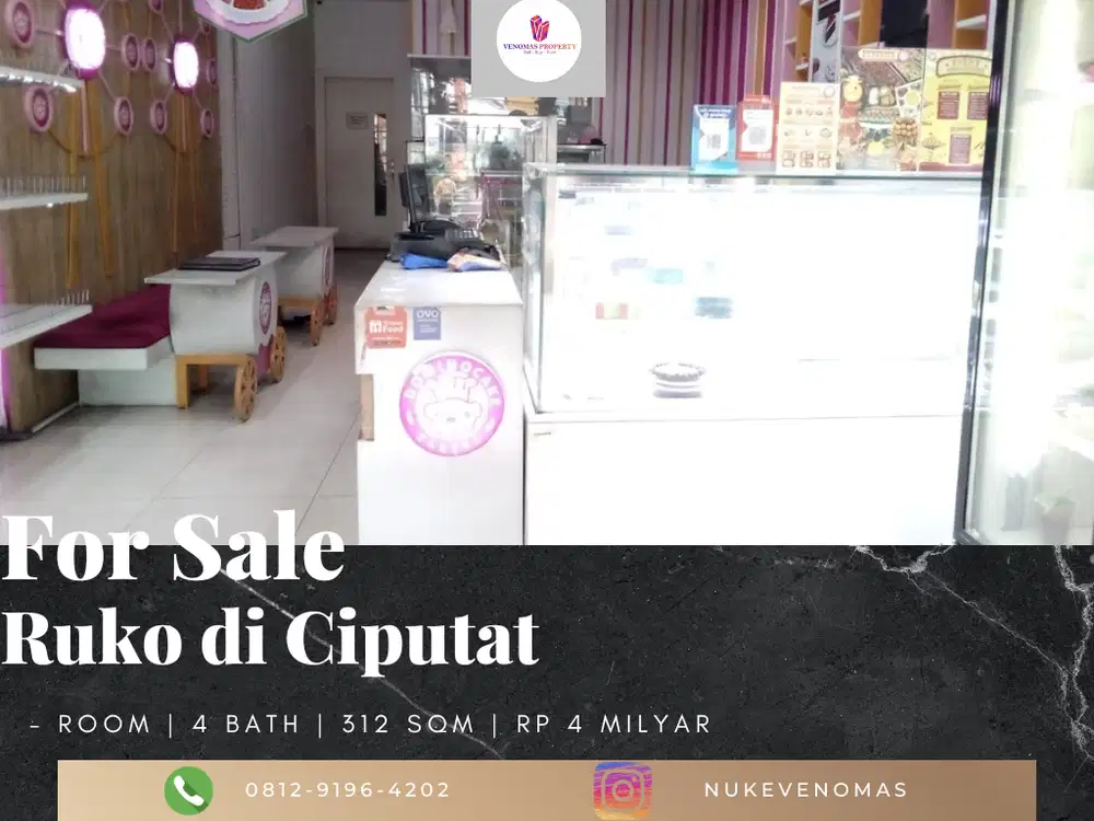 Dijual Ruko di Ciputat 4 Lantai Semi Furnished