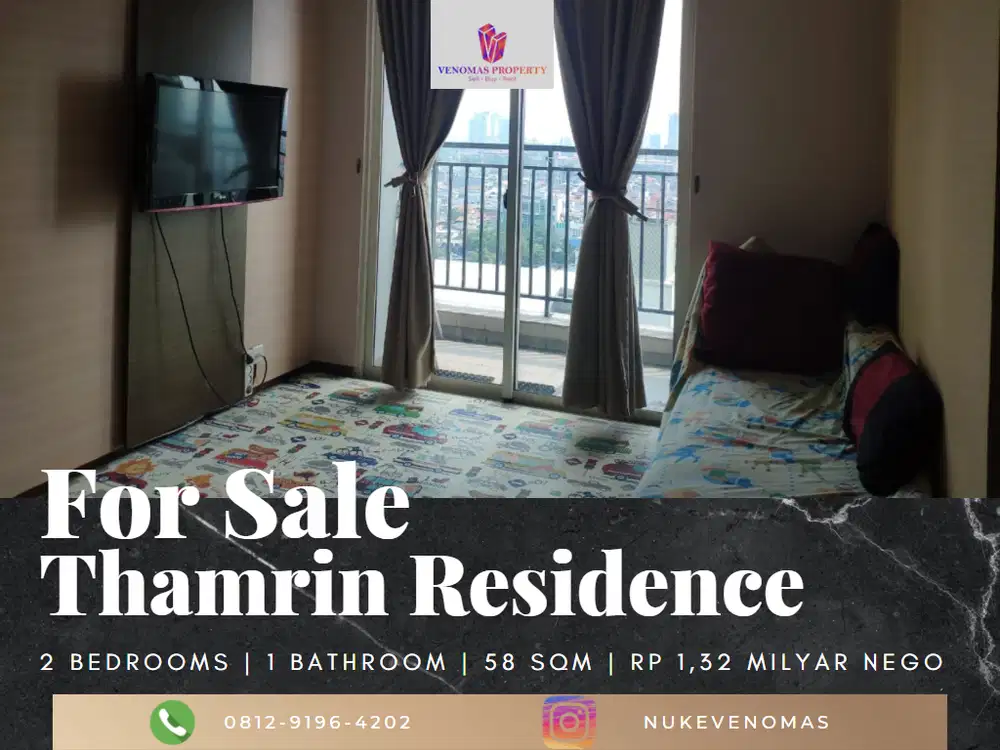 Dijual Apartement Thamrin Residence 2 Bedroom Furnished Lantai Rendah