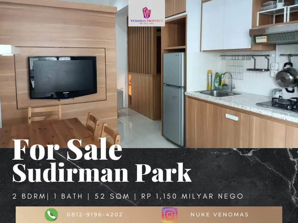 Dijual Apartement Sudirman Park 2BR Full Furnished View Swimming Pool