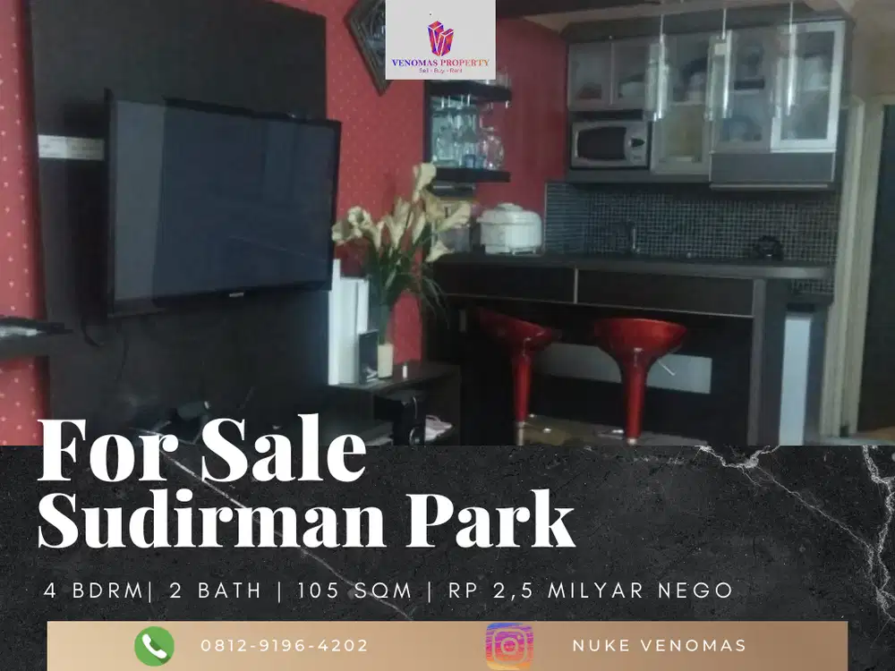 Dijual Apartement Sudirman Park 3 Bedrooms Full Furnished