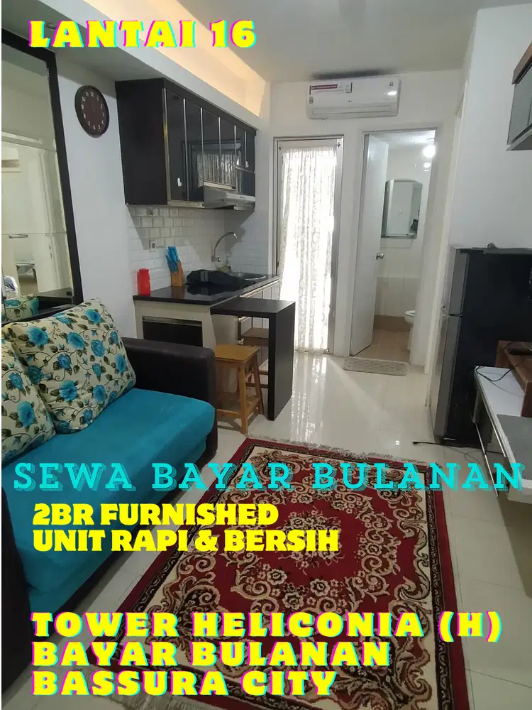 SEWA MURAH BAYAR BULANAN 2BR FURNISHED TOWER H APARTEMEN BASSURA CITY