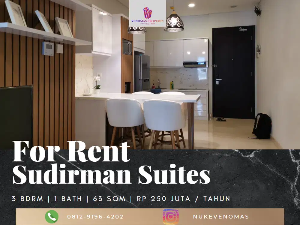 Disewakan Apartemen Sudirman Suites 3 Bedrooms Lantai Sedang