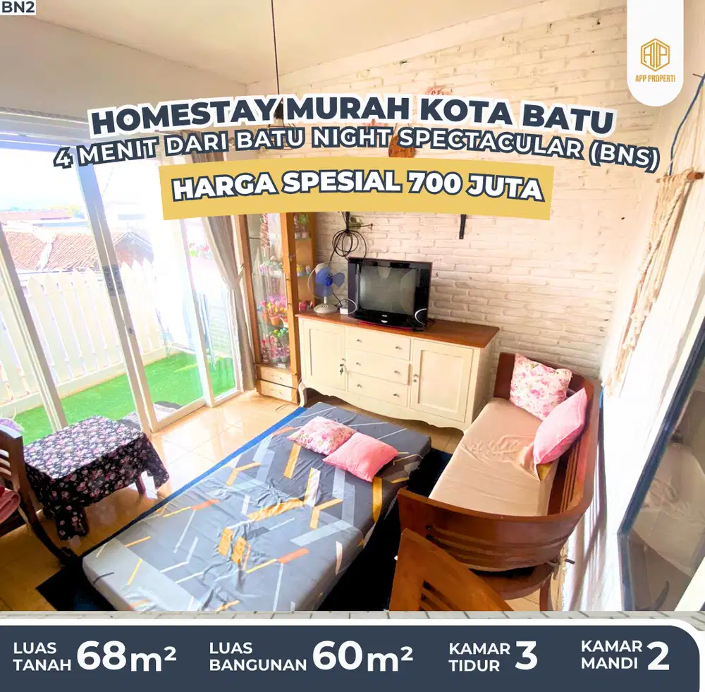 Dijual Homestay Kota Batu dekat Batu Night Spectacular (BNS)