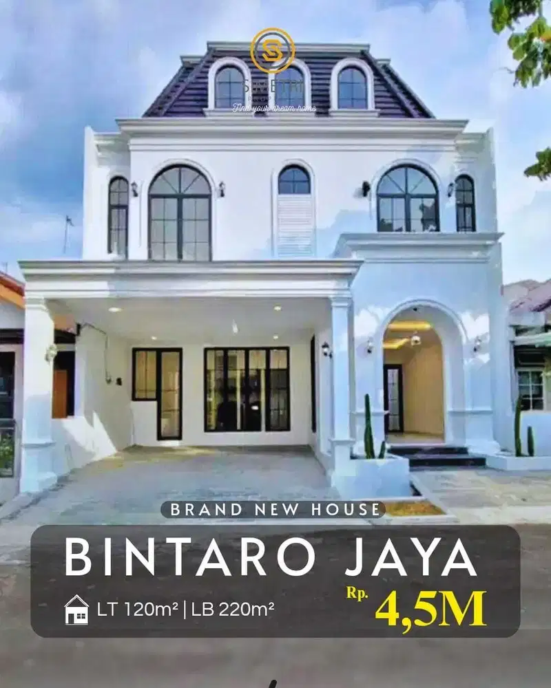 Dijual   Rumah Brand New   Desain American Classic   Bintaro Jaya