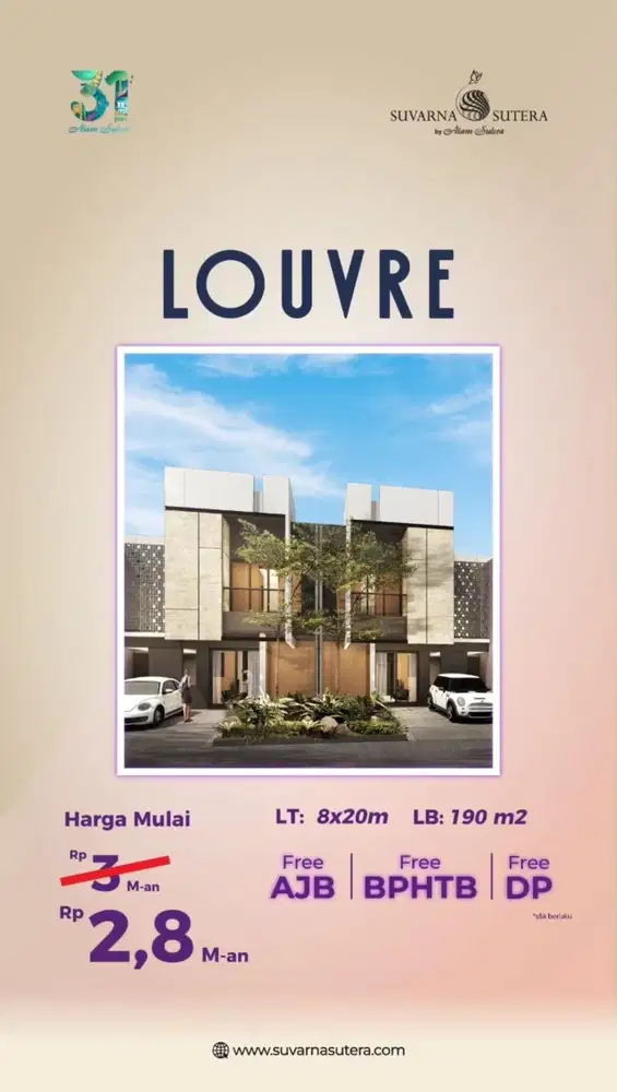 Rumah Cluster Louvre Promo Dan Diskon Suvarna Sutera Cikupa Tangerang